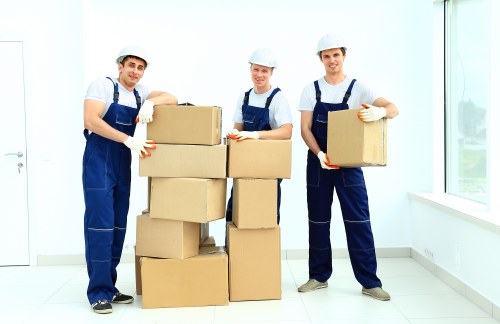 Local packing service team preparing boxes in a Wimbledon property