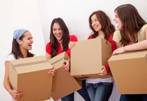 Packed boxes and furniture ready for local removals service in Wimbledon
