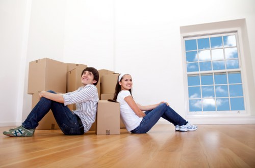 Packed home contents ready for storage collection