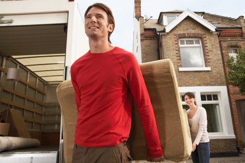 Packing and loading household items for a Wimbledon relocation