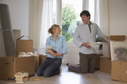 Packing office furniture and equipment for a Wimbledon relocation